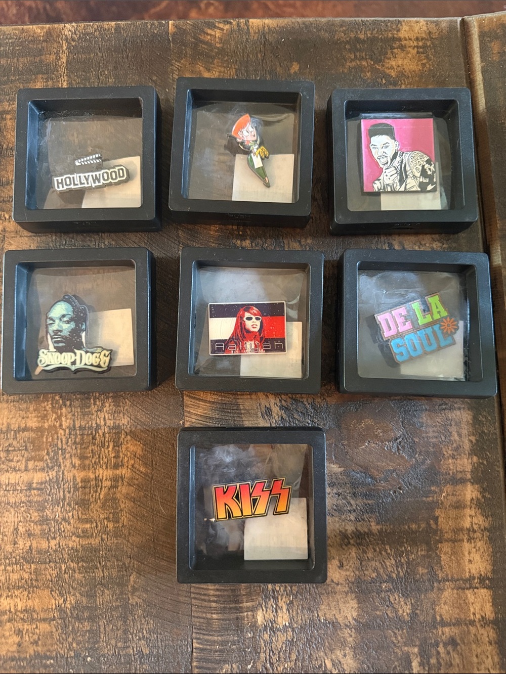 Lot of 7 Assorted Music & Pop Culture Enamel Pin Set - Colorful Logos
